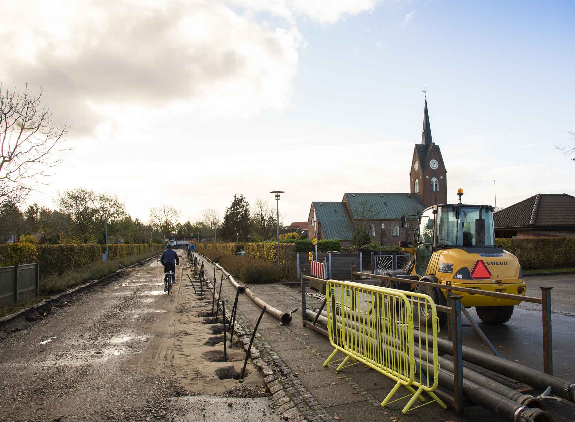 Arbejde med kloakseparering i Isenvad 2020 - Ikast-Brande Spildevand - Foto af Rune Kaldau